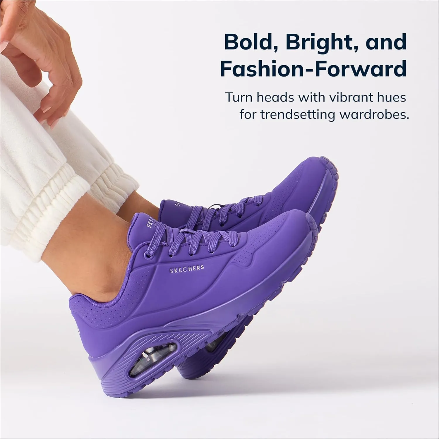 Skechers Women's Uno-Night Shades Sneaker Cooled Memory Foam, Skech-Air Midsole, Durabuck Upper
