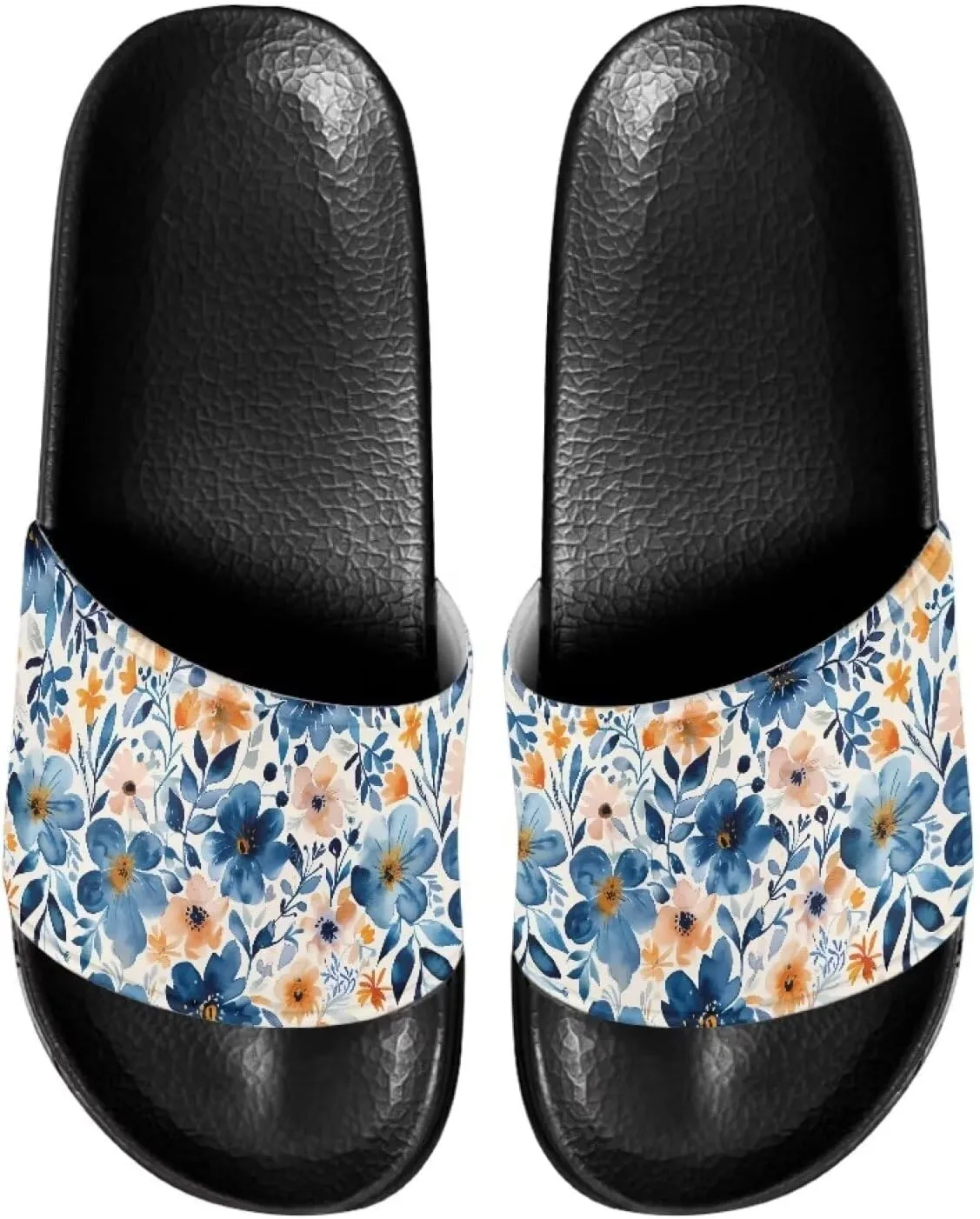 Slide Sandals for Women Girls Lightweight Non Slip Shower Shoes Comfotable Open Toe Single Band Slide Sandals Size 6-13.5