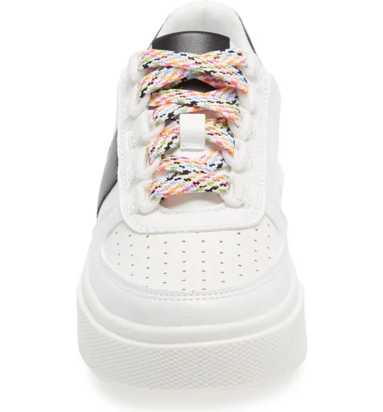 Sneaker Steve Toe Madden Rounded Low Up Lace Top Digital Close Eager Black Multi Most-wanted Fashion