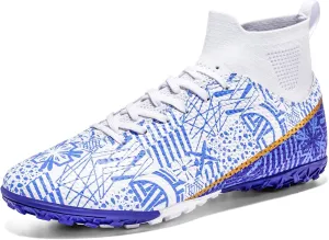 Soccer Cleats for Mens Womens Turf Soccer Shoes Indoor Footall Cleats High Ankle TF AG FG Football Boots Wide Training Sneaker