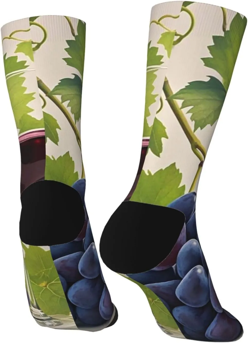 Socks for Women Men Breathable Moisture Wicking Boot Socks Grape Wine Warm Calf Socks