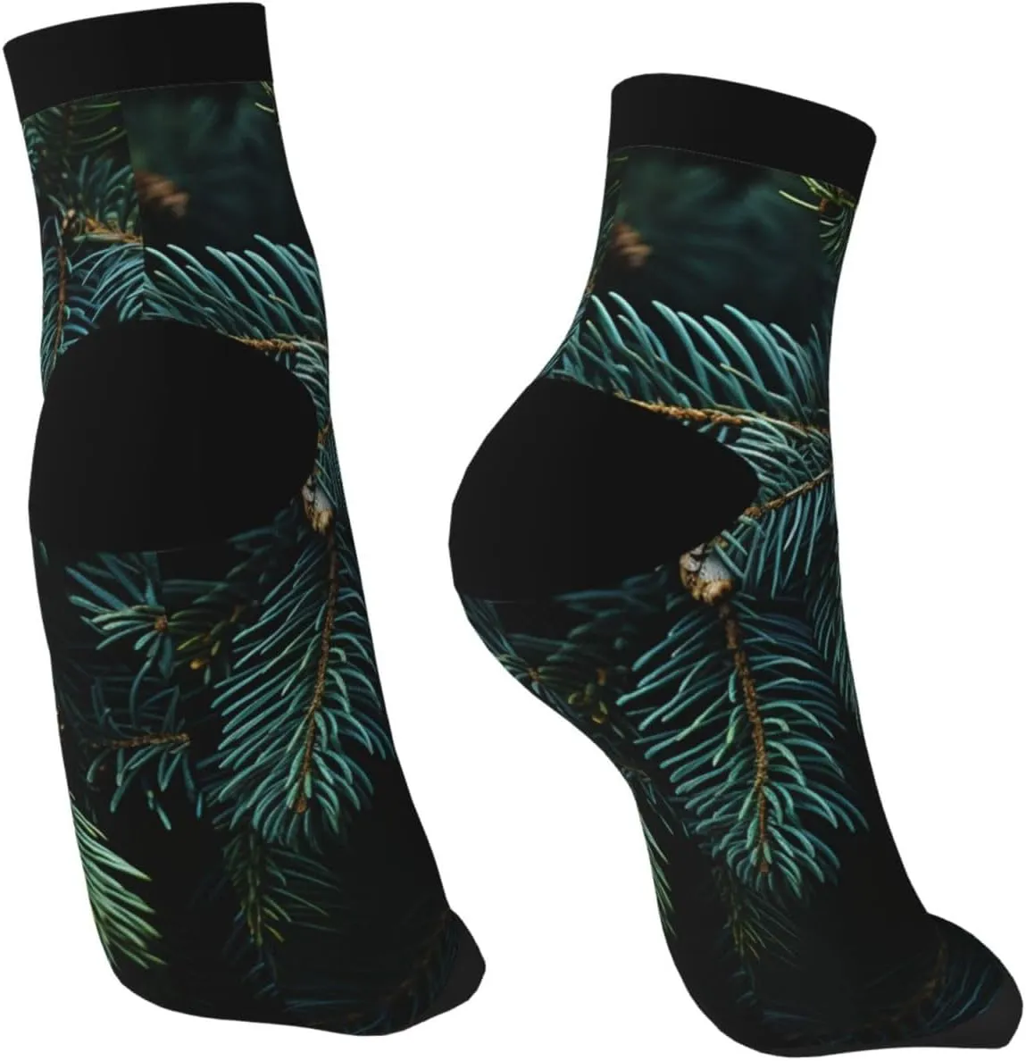 Socks for Women Men Breathable Warm Boot Socks Pine Branches Calf Socks for Hiking Work