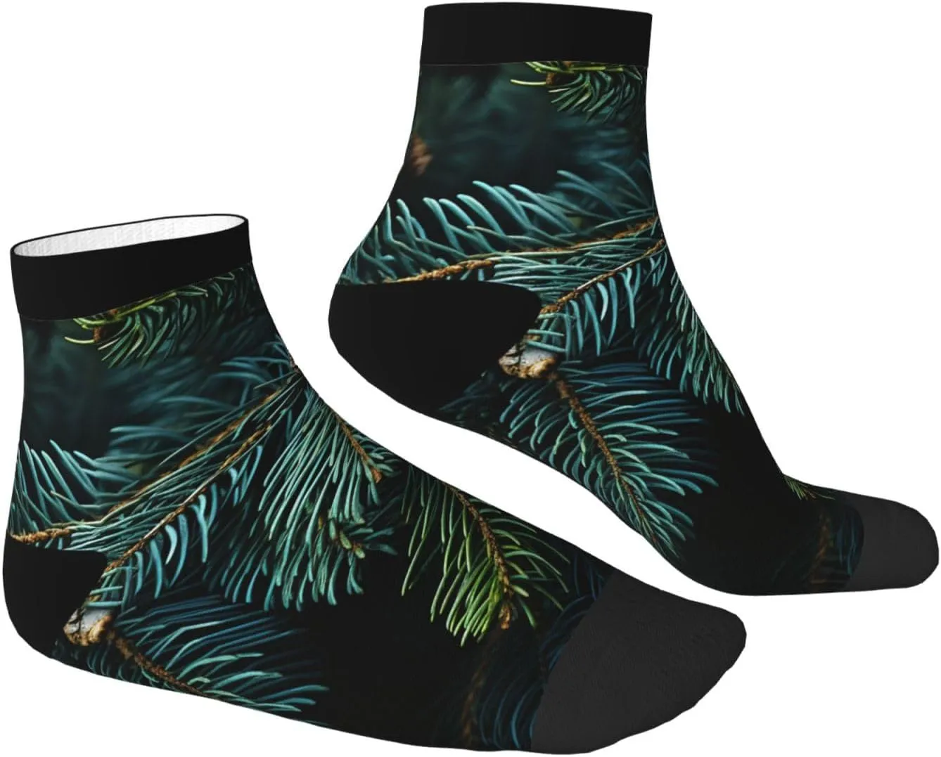 Socks for Women Men Breathable Warm Boot Socks Pine Branches Calf Socks for Hiking Work