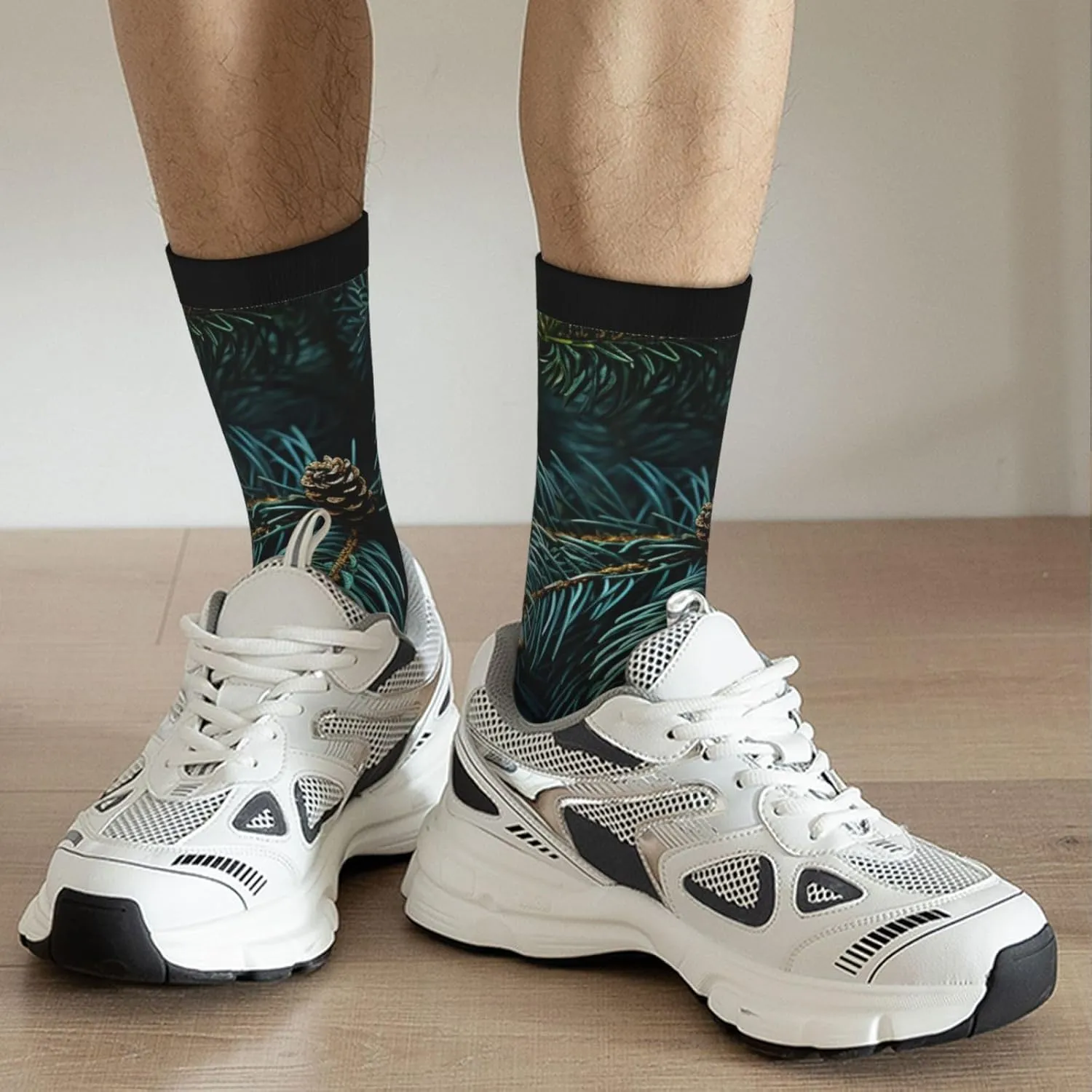 Socks for Women Men Pine Branches Boot Socks Breathable Warm Calf Socks for Hiking Work