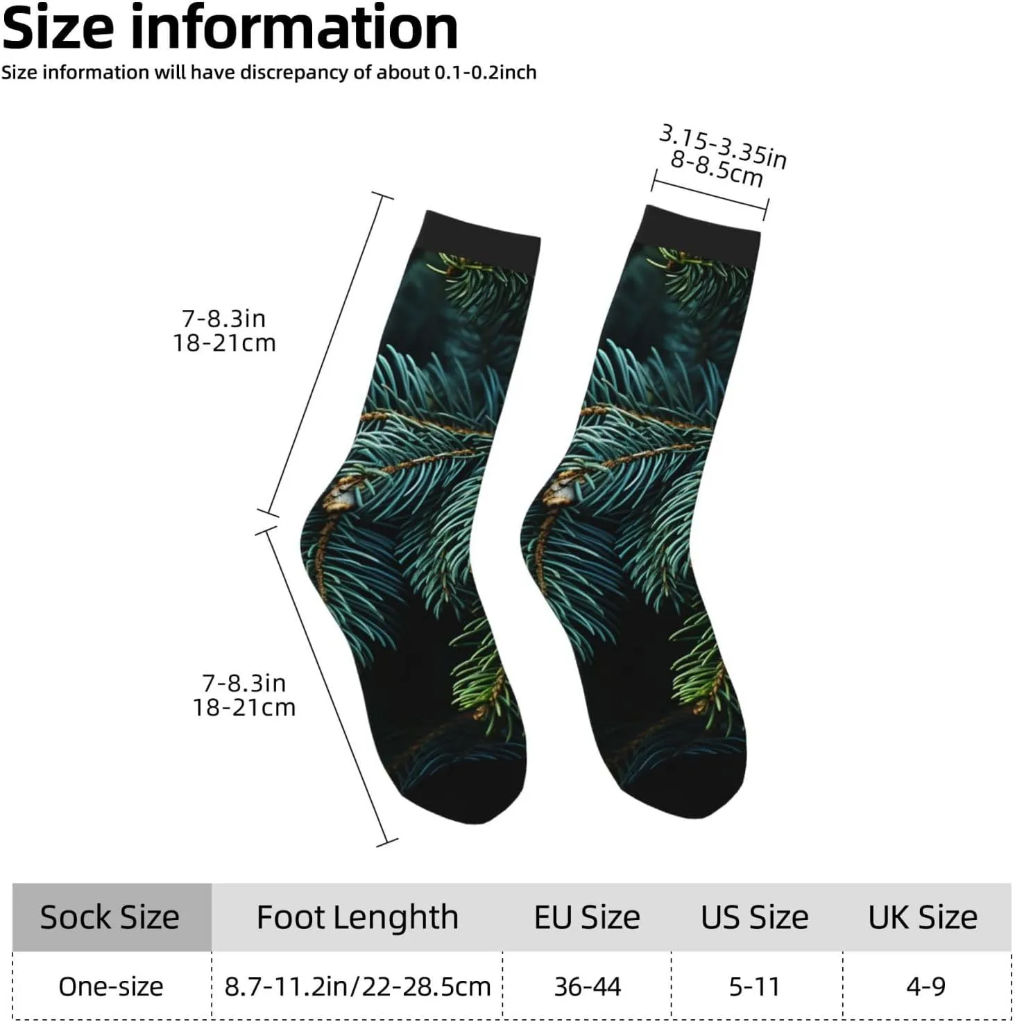 Socks for Women Men Pine Branches Boot Socks Breathable Warm Calf Socks for Hiking Work