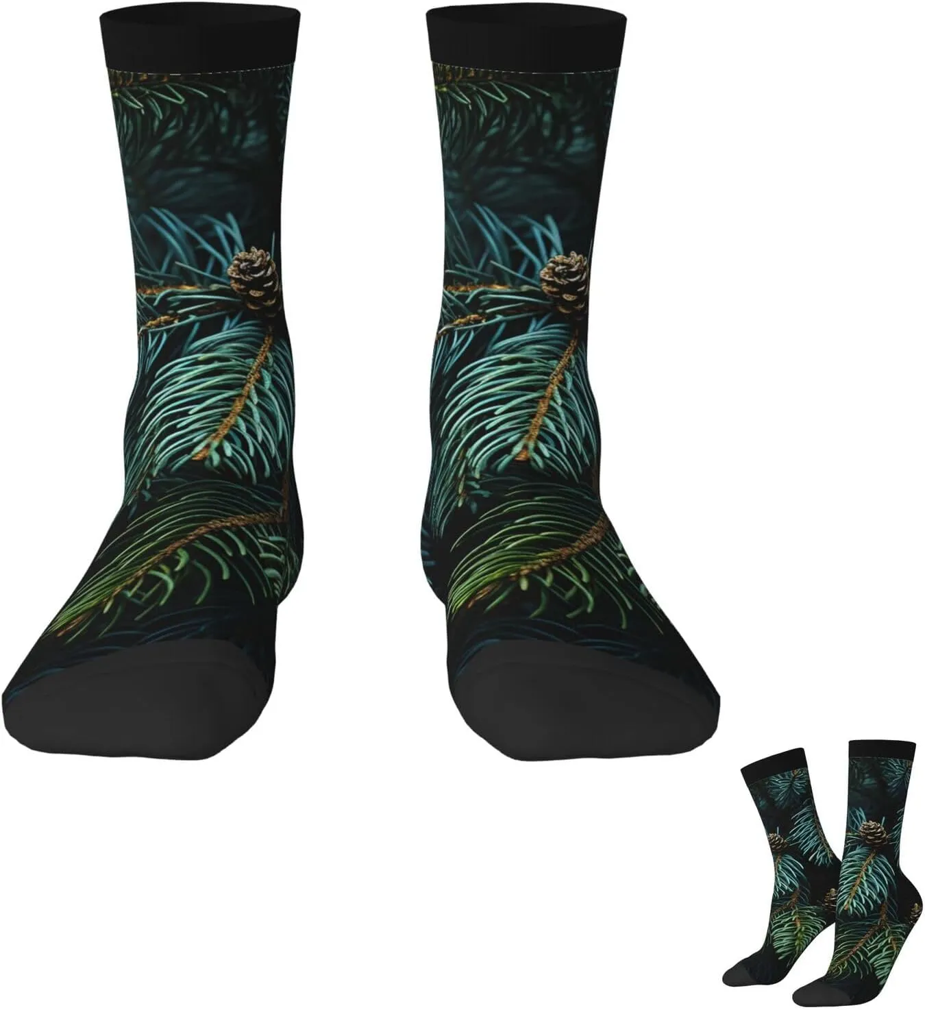 Socks for Women Men Pine Branches Boot Socks Breathable Warm Calf Socks for Hiking Work