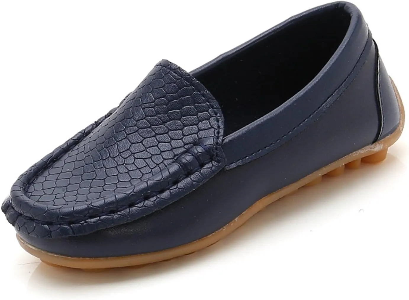 Sole Rubber Leather Loafers for Toddler Boys Kids Closed Toe Ankle Non Slip Sneaker Casual Soft First Walking Shoes