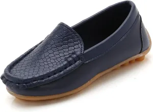 Sole Rubber Leather Loafers for Toddler Boys Kids Closed Toe Ankle Non Slip Sneaker Casual Soft First Walking Shoes