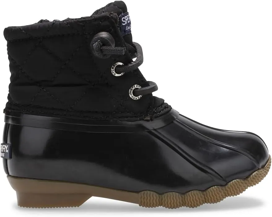 Sperry Saltwater Boot, Black, 7 US Unisex Little Kid