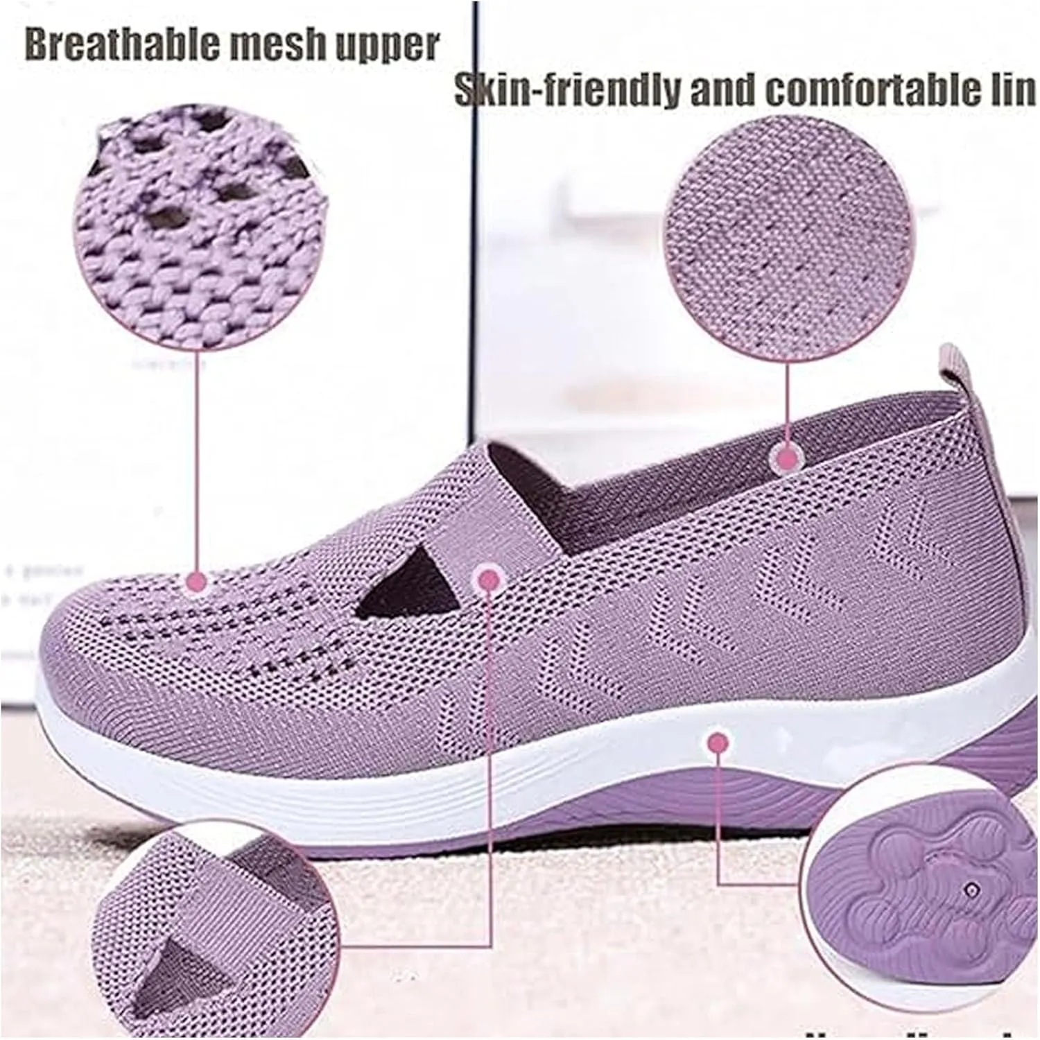 Stanceflex Shoes for Women, Orthopedic Shoes for Women, Wide Width Breathable All-Day Comfort Slip on Sneakers with Support
