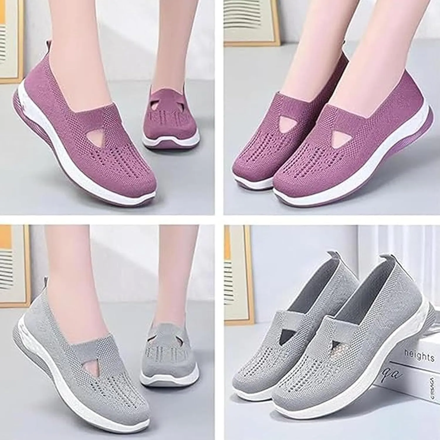 Stanceflex Shoes for Women, Orthopedic Shoes for Women, Wide Width Breathable All-Day Comfort Slip on Sneakers with Support