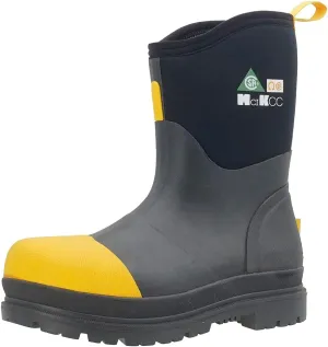Steel Toe Work Boot for Men, Waterproof Rubber Safety boots, Mid-Calf Durable Protective Footwear, Construction Boot for Industrial Working