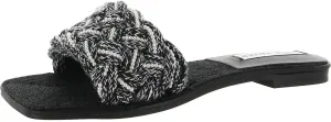 Steve Madden Womens Zeal Braided Embellished Slide Sandals