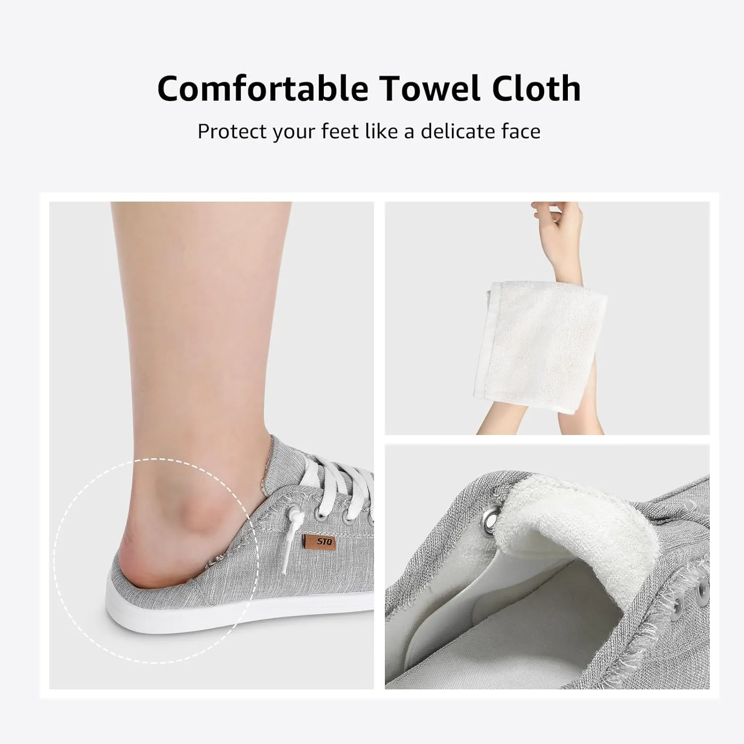 STQ Women Slip On Shoeswith Orthopedic Insole Low Top Classic Fashion Canvas Sneakers | Plantar Fasciitis Shoes