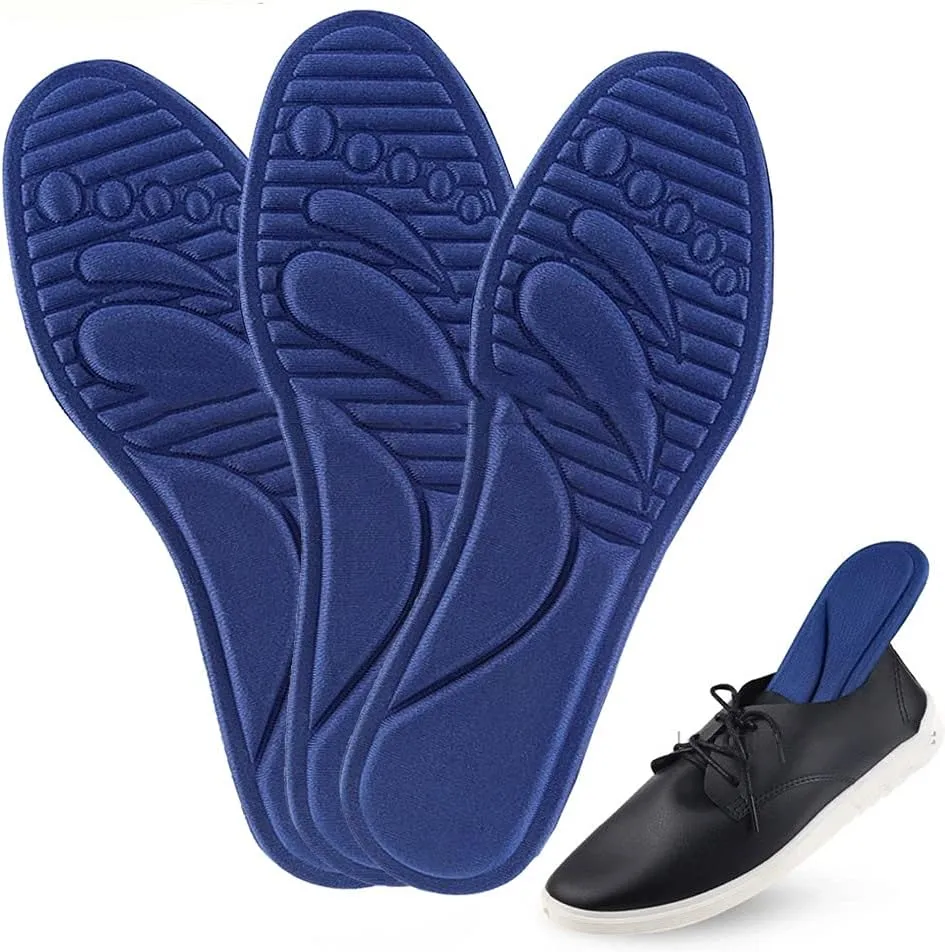 Stretch Breathable Deodorant Running Cushion Insoles for Feet Man Women Insoles for Shoes Sole Pain Relief Soft Pads(L EU 41-45)