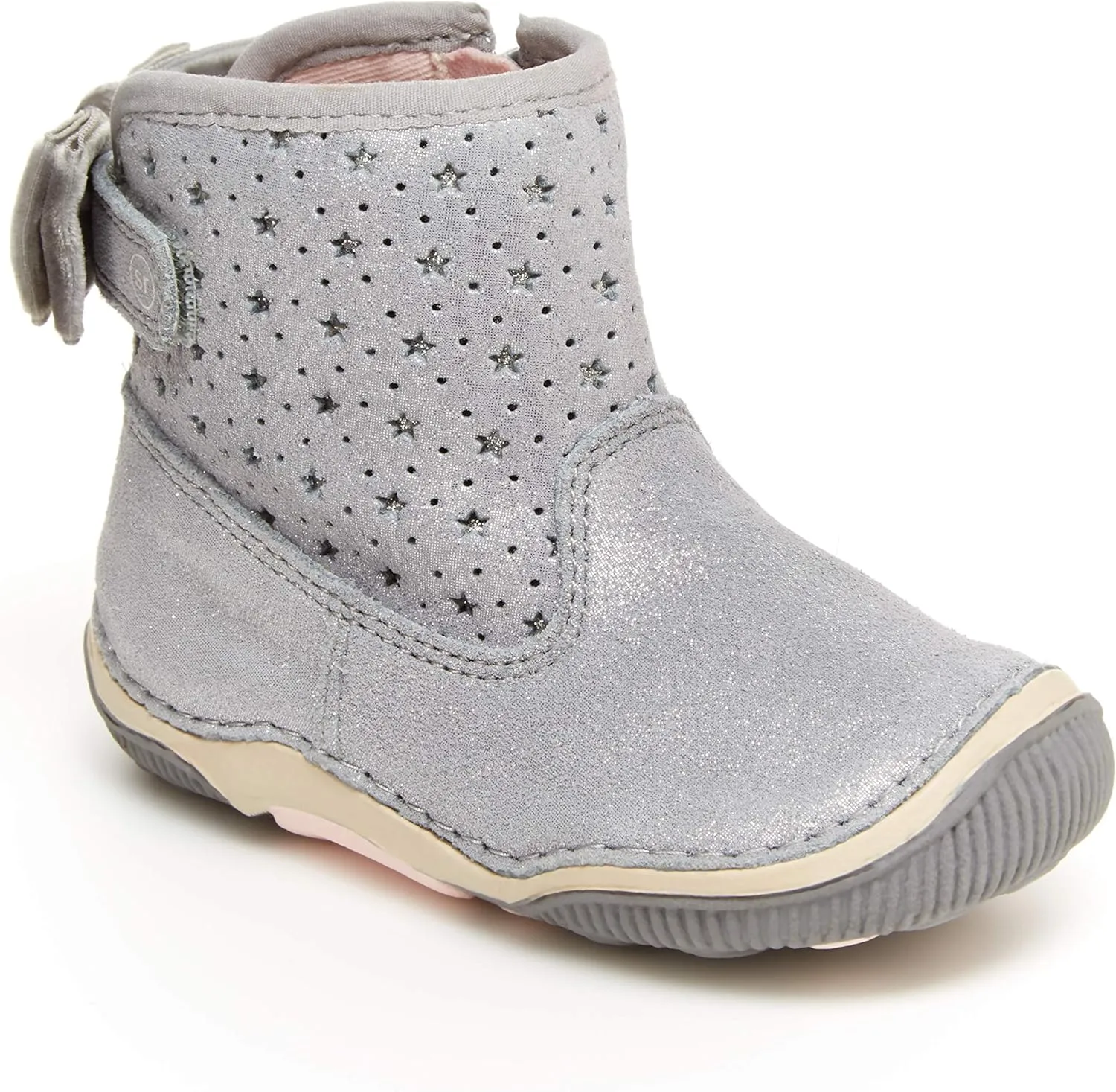 Stride Rite girls Srt Angie Bootie First Walker Shoe, Silver, 6.5 Toddler US