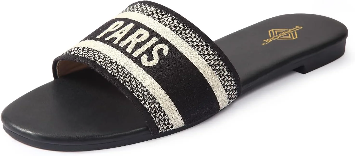 STUNAHOME Summer Flat Sandals for Women Fashion slide Sandals Womens