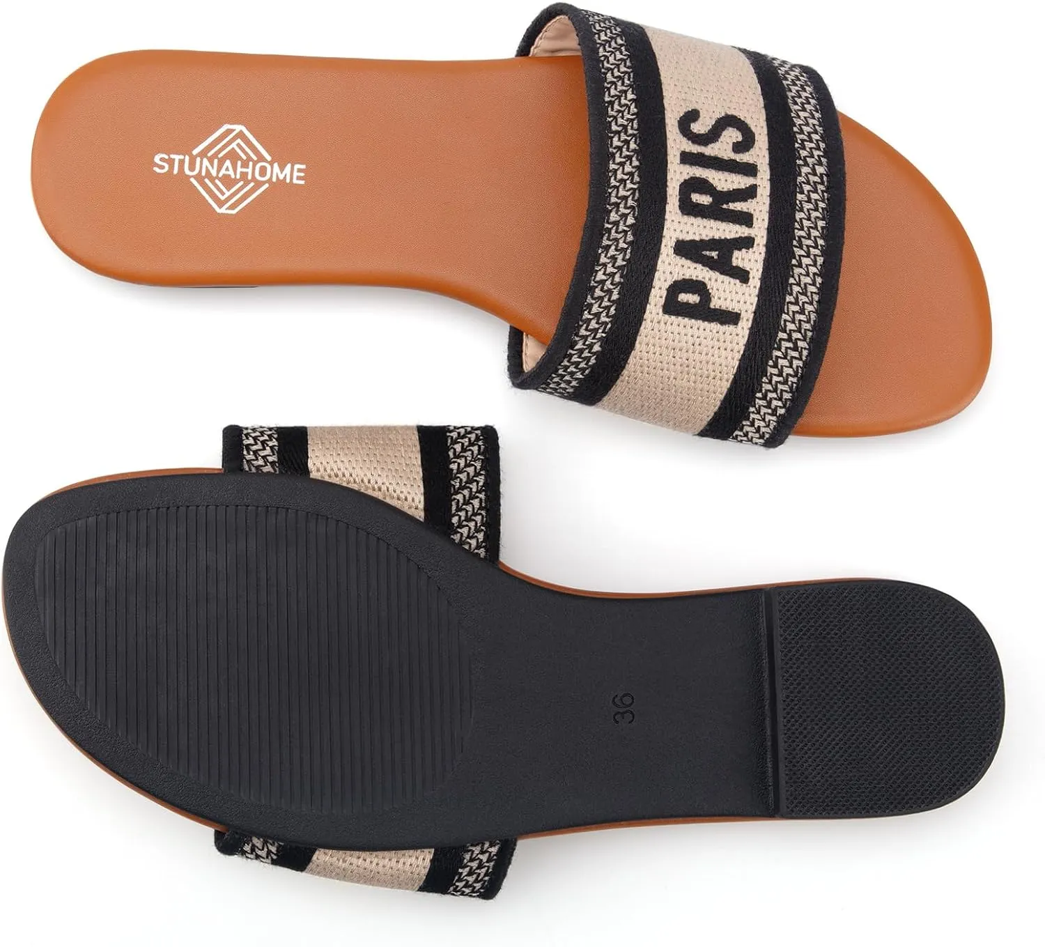 STUNAHOME Summer Flat Sandals for Women Fashion slide Sandals Womens