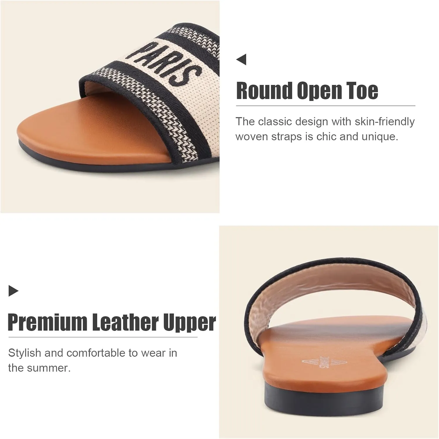 STUNAHOME Summer Flat Sandals for Women Fashion slide Sandals Womens