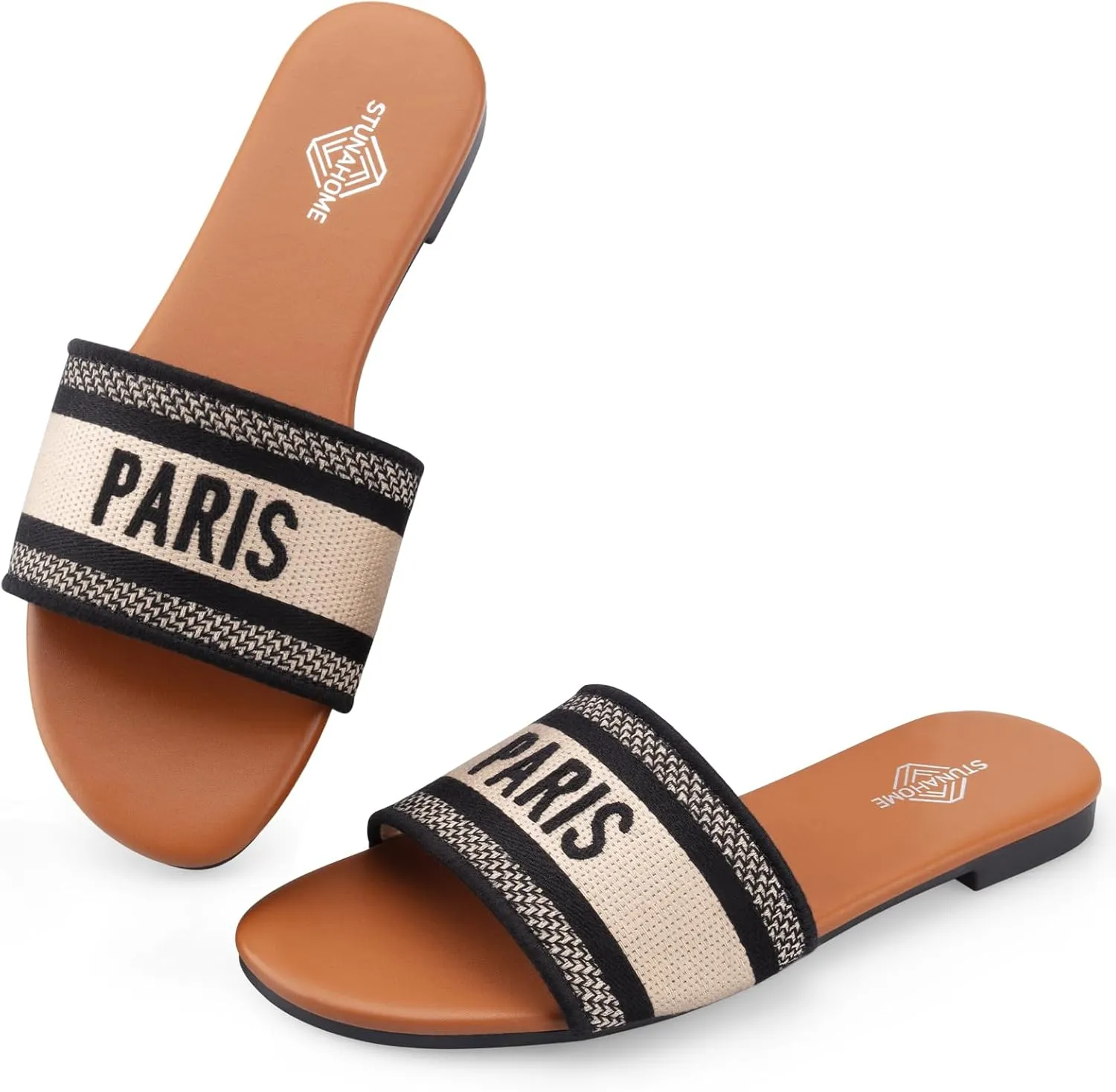 STUNAHOME Summer Flat Sandals for Women Fashion slide Sandals Womens