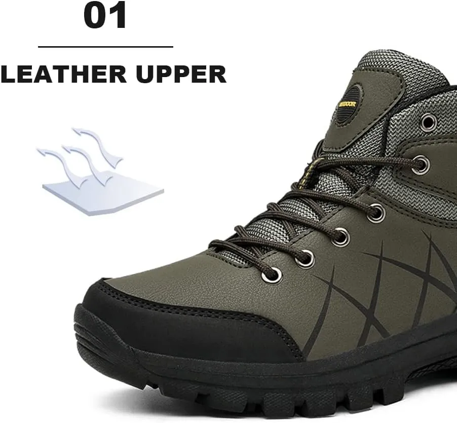 Succttssful Men's Breathable Hiking Trekking Boots for Outdoor - Comfortable Backpacking Boots for Traveler