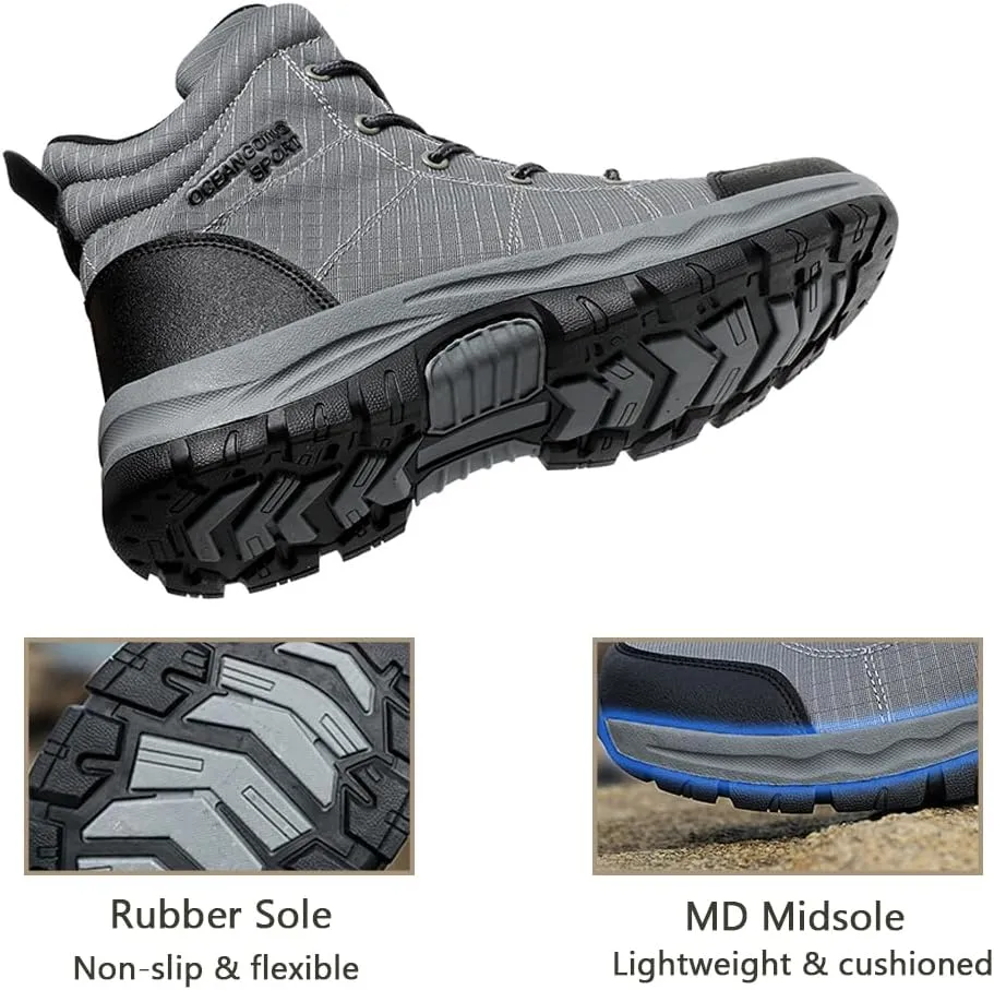 Succttssful Men's Breathable Hiking Trekking Boots for Outdoor - Comfortable Backpacking Boots for Traveler