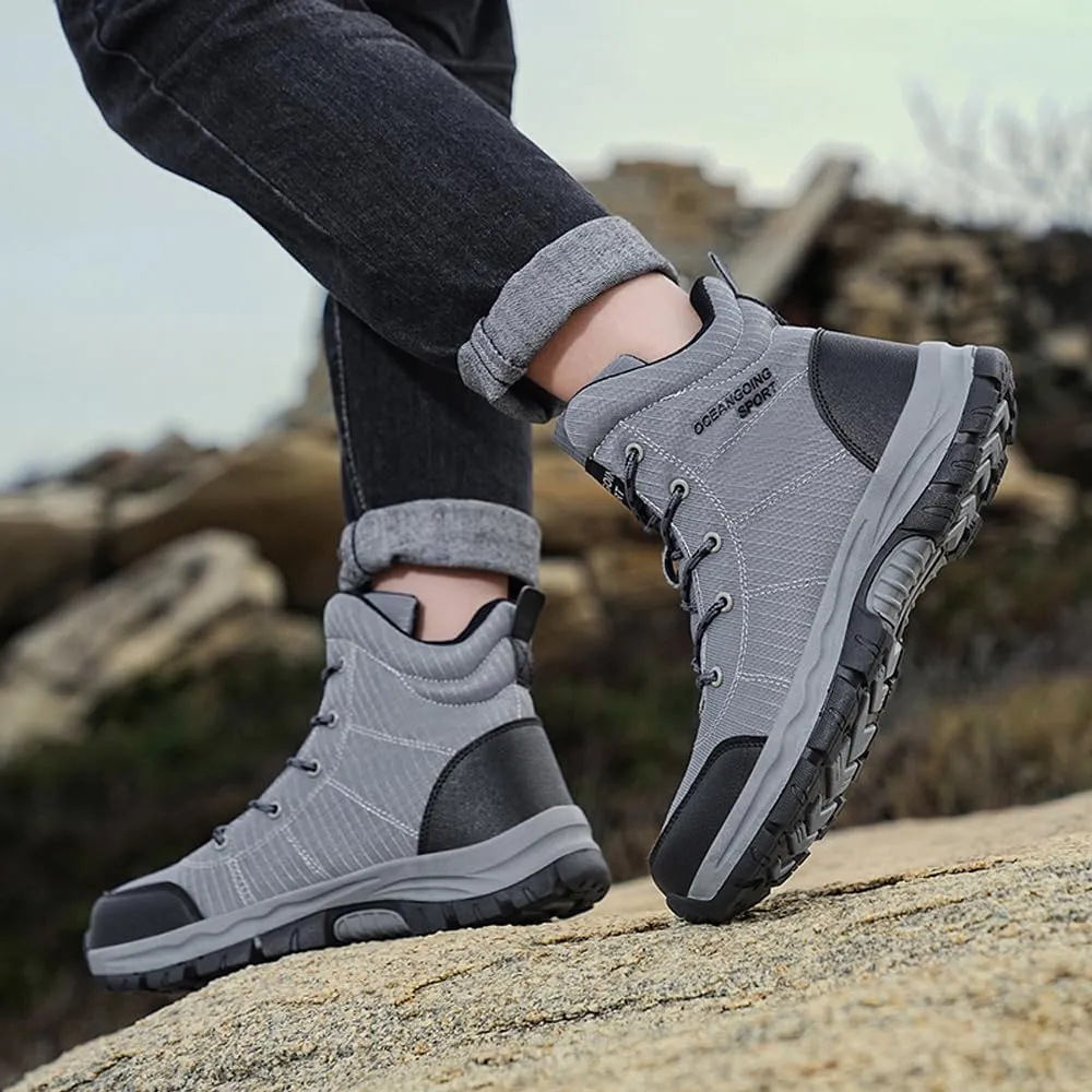 Succttssful Men's Breathable Hiking Trekking Boots for Outdoor - Comfortable Backpacking Boots for Traveler