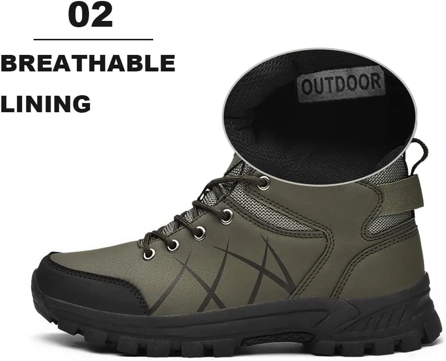 Succttssful Men's Breathable Hiking Trekking Boots for Outdoor - Comfortable Backpacking Boots for Traveler