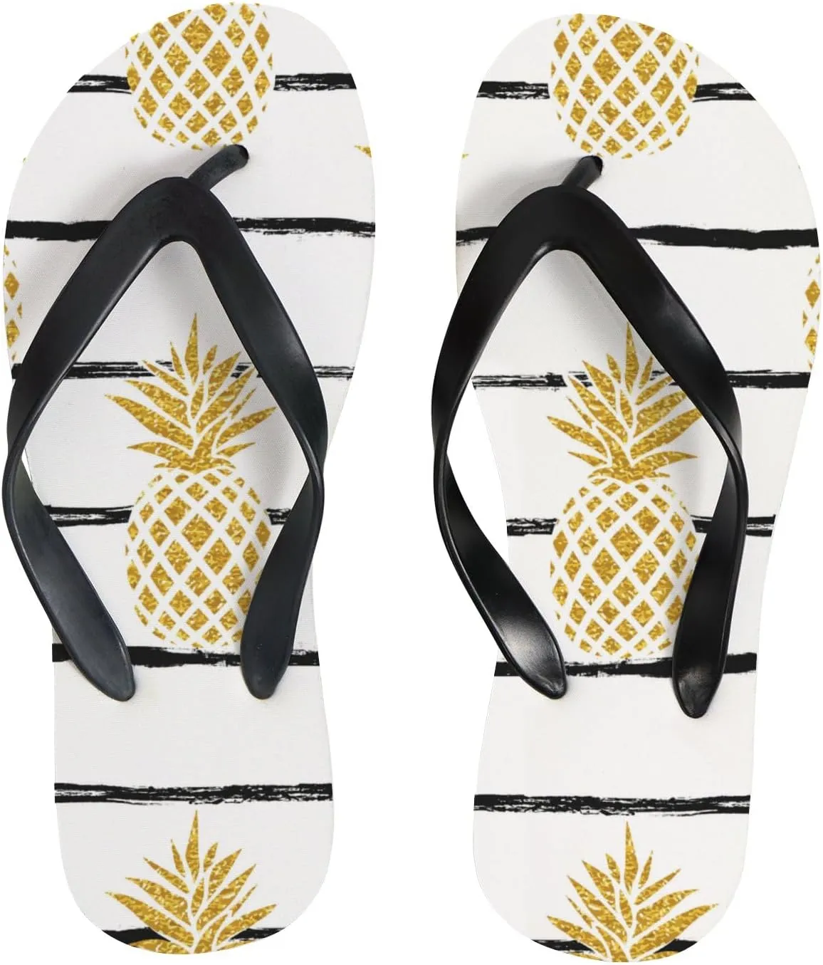 Summer Flip Flops for Women Girls - Summer Tropic Pineapple Casual Thong Slippers Slide Flat Sandals for Beach