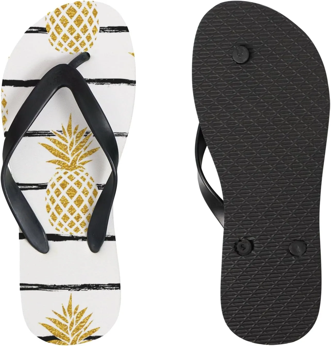Summer Flip Flops for Women Girls - Summer Tropic Pineapple Casual Thong Slippers Slide Flat Sandals for Beach