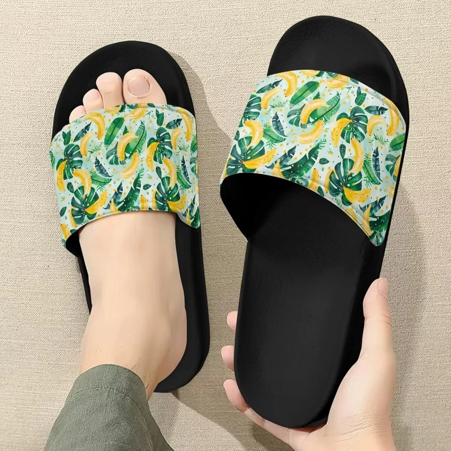 Summer Slide Slippers for Women Slippers Slide Sandal Light Weight Non-Slip Shower Slides Single Band Sandals