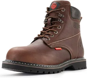 SUREWAY Mens Heavy Duty Soft/Steel Toe Work Boots for Men,Goodyear,Full Grain Leather Working Construction Boot,Slip/Oil/Water Resistant Industrial Safety Shoes