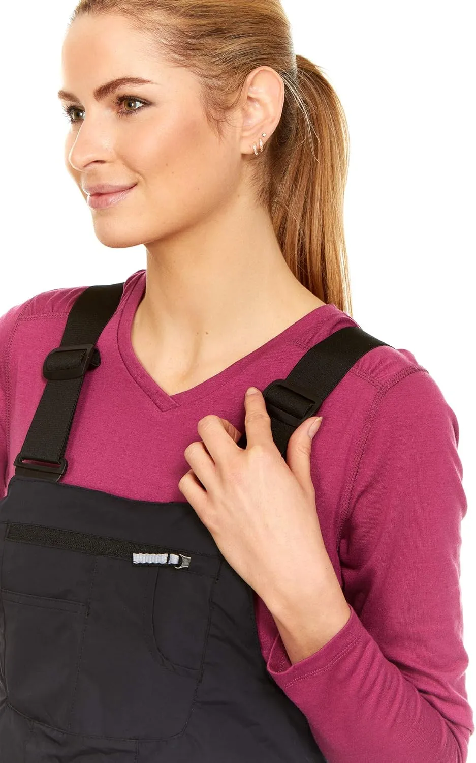 Swiss Alps Womens Water Resistant Breathable Ski Bib Pants with Pocket