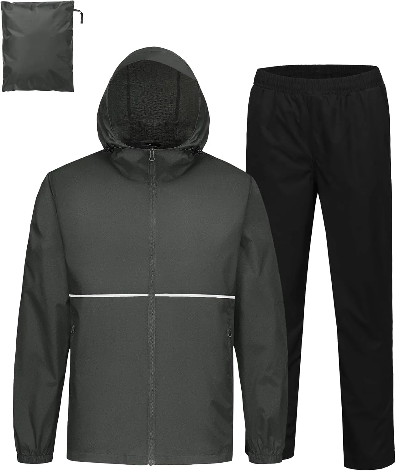 SWISSWELL Rain Suit Waterproof Breathable Lightweight Packable 2 Pieces Rainwear Rain Gear for Golf Hiking Fishing