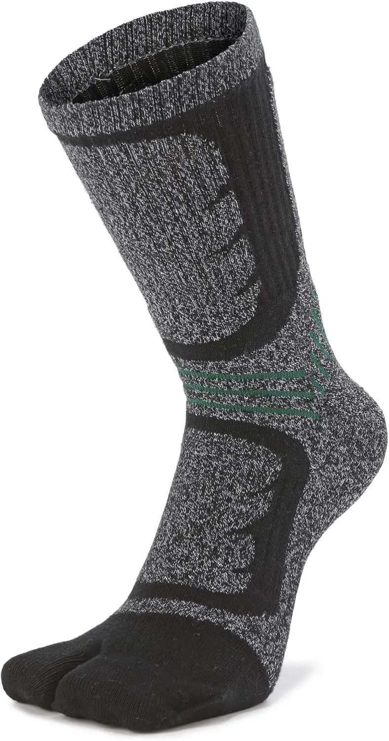 Tabi Socks Flip Flop Big Two Toe Split Crew Cushion Athletic Hiking Terry Cushioned Cotton for Men Women Unisex 3 Pairs