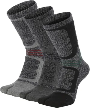 Tabi Socks Flip Flop Big Two Toe Split Crew Cushion Athletic Hiking Terry Cushioned Cotton for Men Women Unisex 3 Pairs