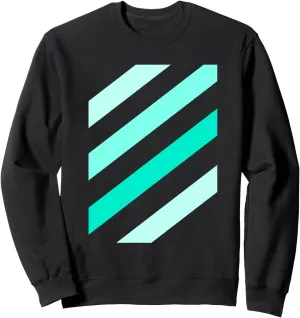 Teal Aqua Stripe Shades Teal Aqua Graphic Sweatshirt