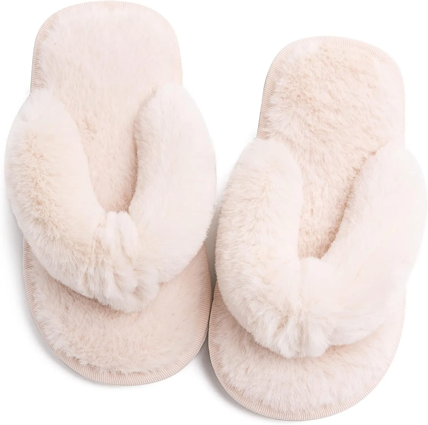 techcity Boys Girls Fuzzy Flip Flop Slippers Kids Cute Soft Comfy Open Toe Fluffy Slip On Thong Flat Sandals House Home Fur Slides Indoor Outdoor