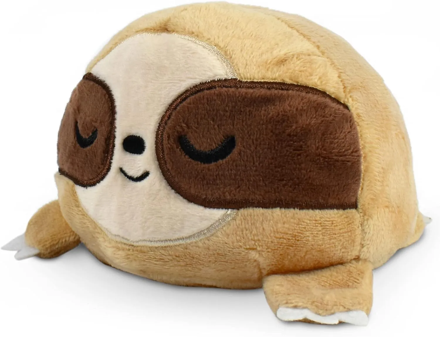 TeeTurtle - The Original Reversible Sloth Plushie - Brown - Cute Sensory Fidget Stuffed Animals That Show Your Mood 3.5 inch