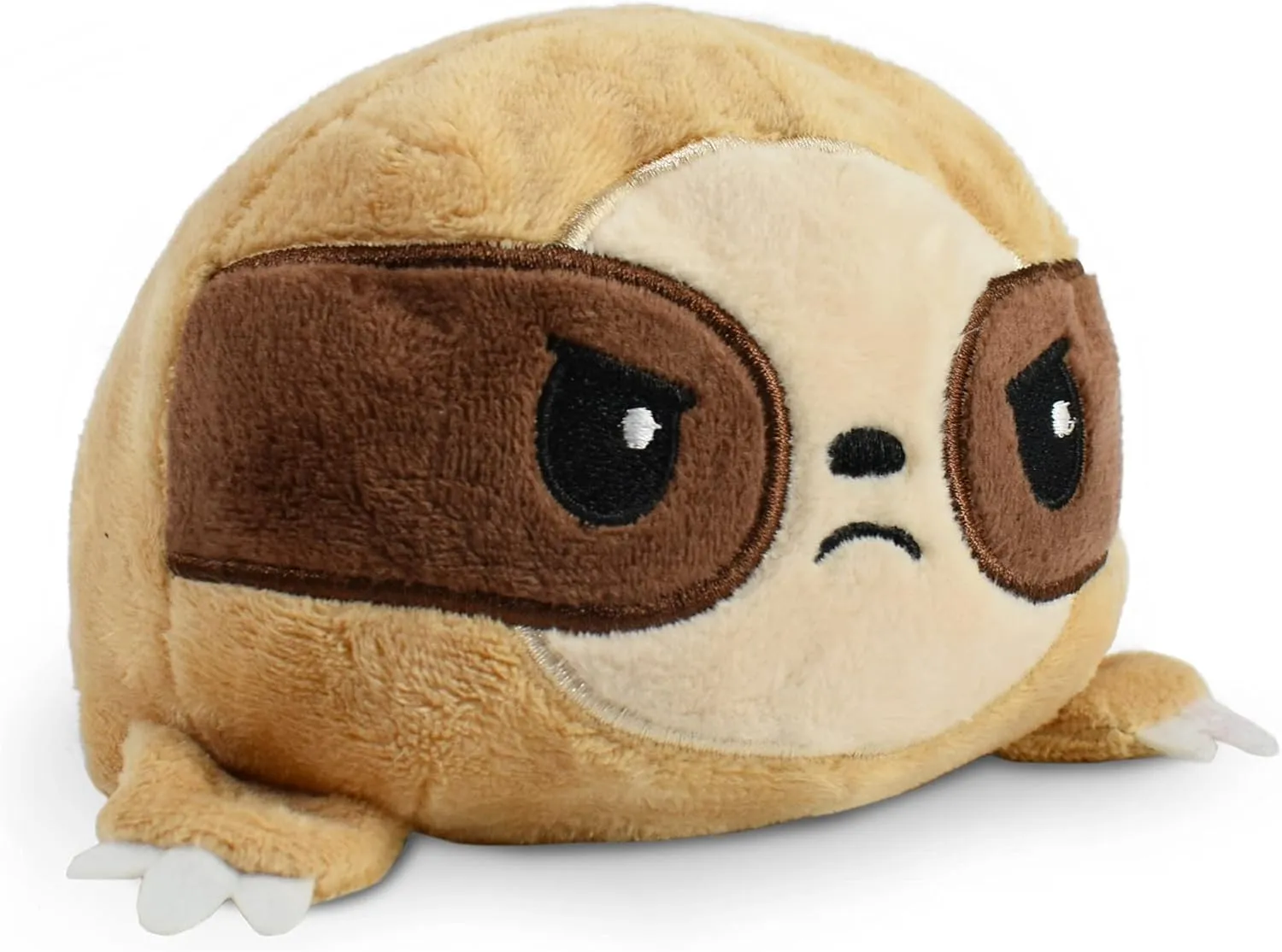 TeeTurtle - The Original Reversible Sloth Plushie - Brown - Cute Sensory Fidget Stuffed Animals That Show Your Mood 3.5 inch