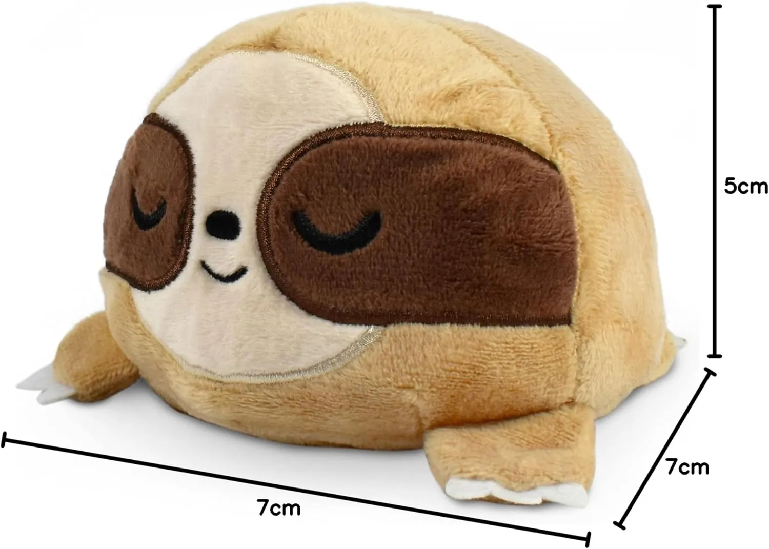 TeeTurtle - The Original Reversible Sloth Plushie - Brown - Cute Sensory Fidget Stuffed Animals That Show Your Mood 3.5 inch
