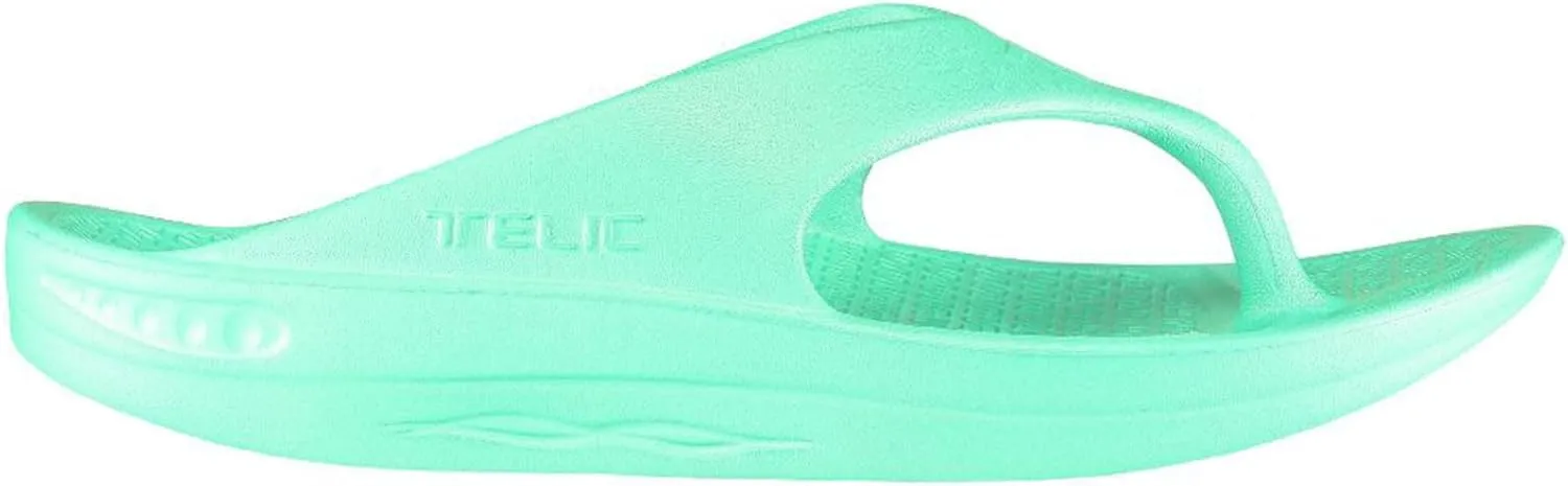 TELIC Unisex Energy Made in USA Pillow-Soft, Supportive, Lightweight, Waterproof Arch Support Flip Flops for Beach & Pool