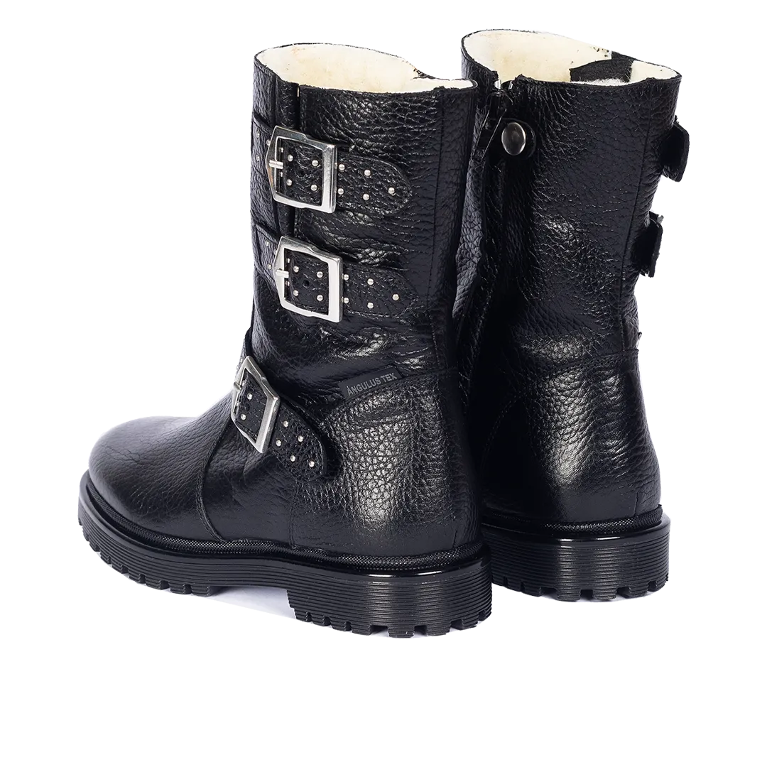 TEX-boot with biker-inspired buckle details