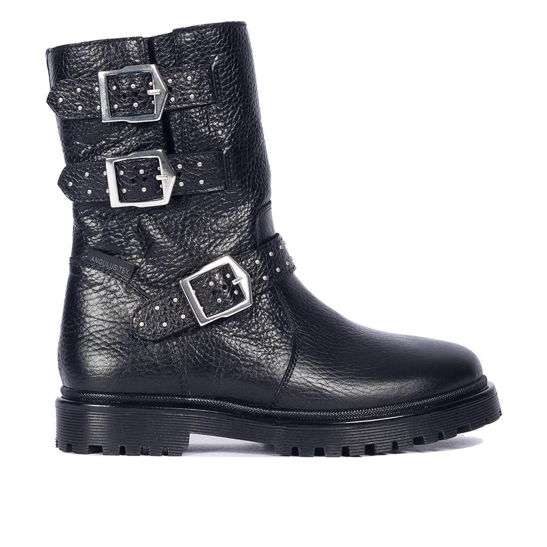 TEX-boot with biker-inspired buckle details