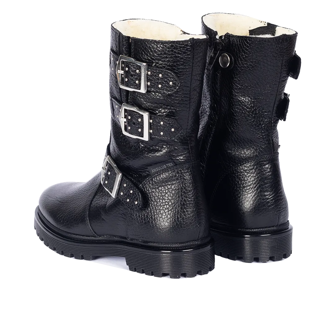 TEX-boot with biker-inspired buckle details
