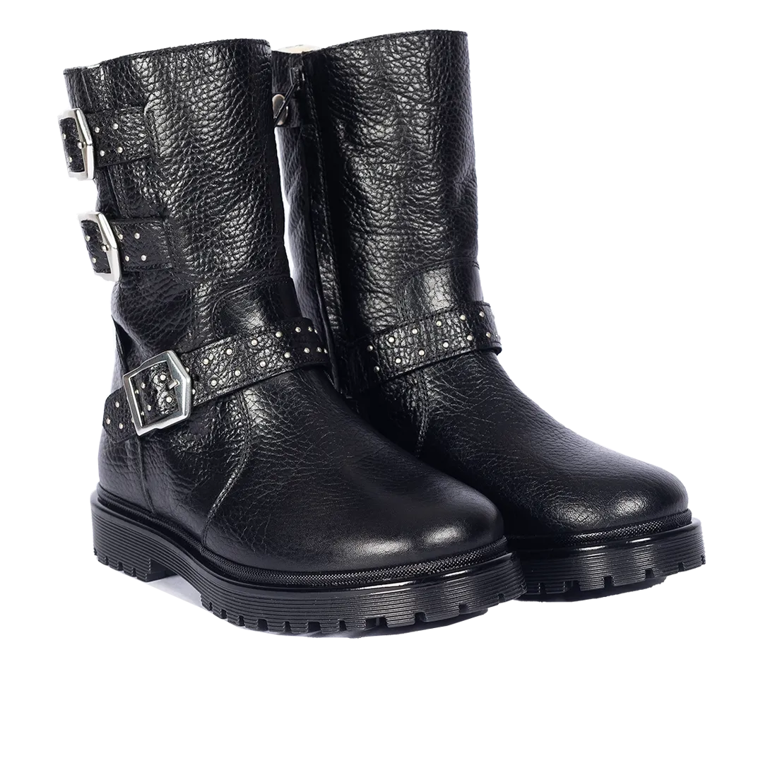 TEX-boot with biker-inspired buckle details