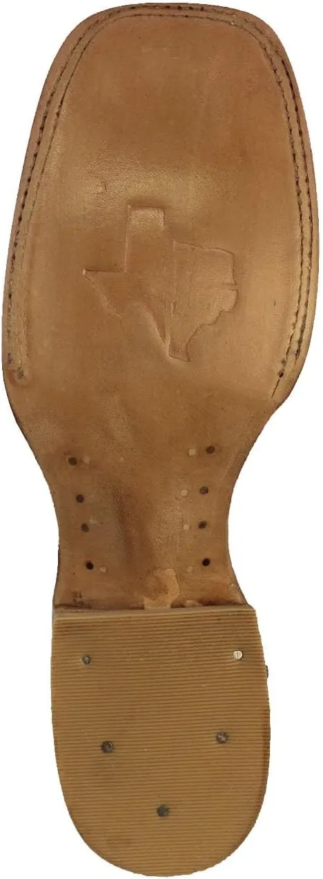 Texas Legacy Mens Rustic Sand Western Leather Cowboy Boots Crocodile Tail Print