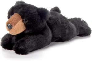 The Petting Zoo Black Bear Stuffed Animal Plushie, Gifts for Kids, Wildlife Animals, Floppy Black Bear Plush Toy, 12 inches