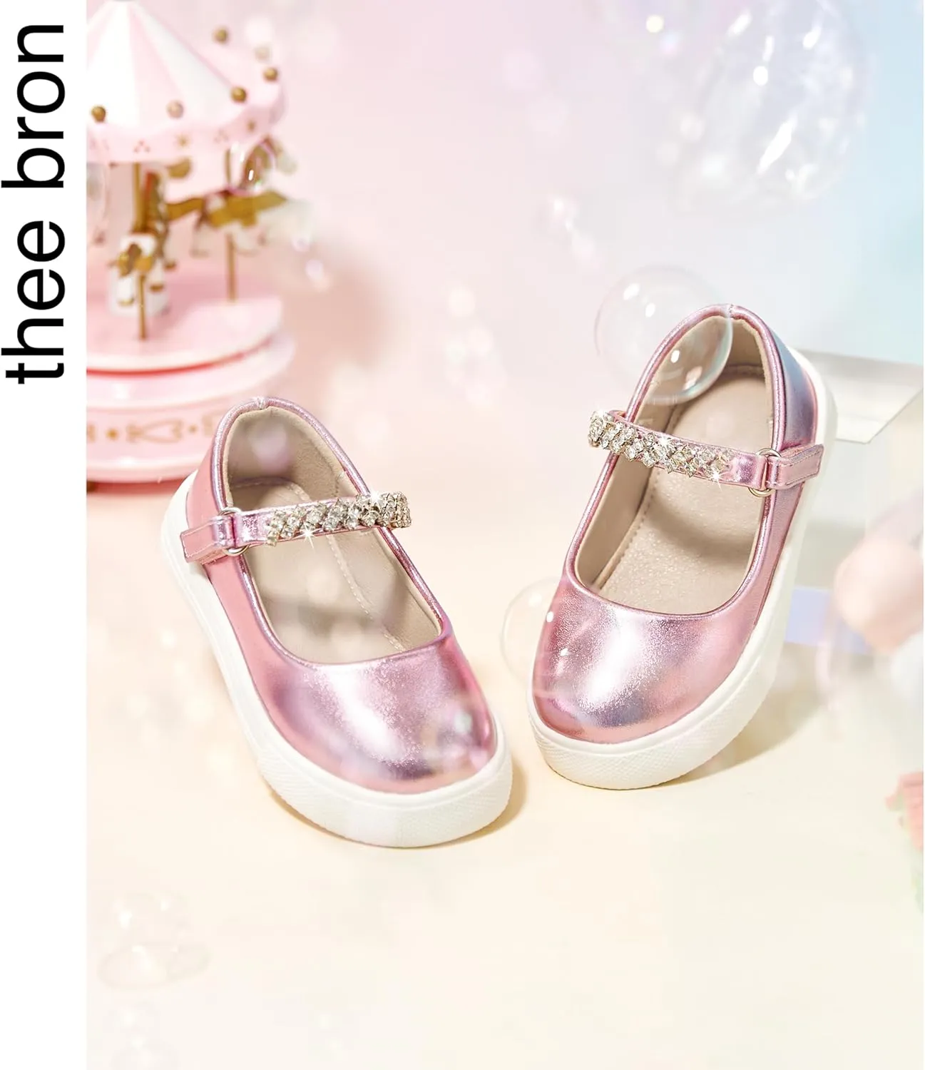 THEE BRON Toddler Shoes Girls Glitter Fashion Sneakers Sparkly Sequin Casual Shoes