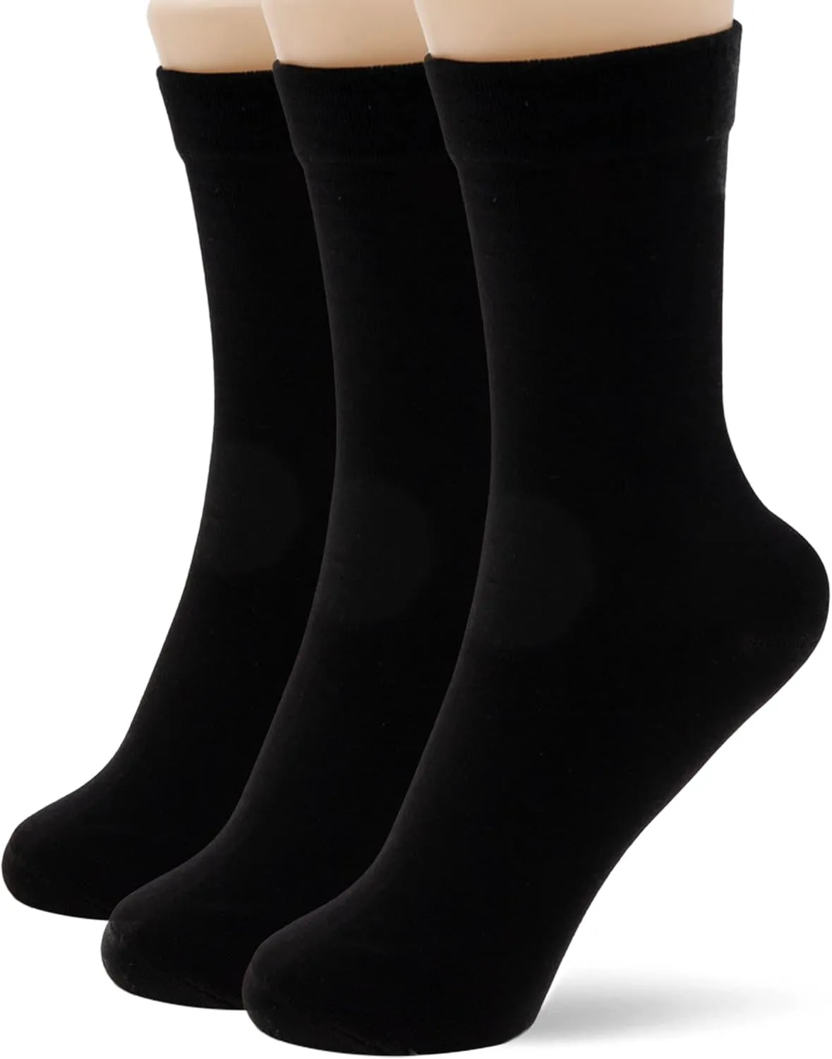 Thin Crew Socks for Women - Dress Socks - Soft Cotton Socks - Crew Socks for Business Trouser Casual 3-6 Pairs